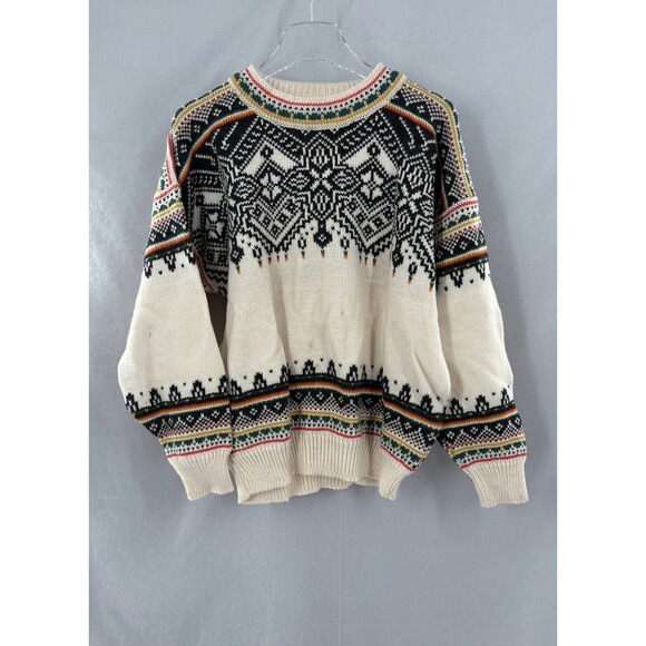 Dale of Norway Med Nordic Wool Sweater Men Vintage Fair Isle Ski Crewneck READ - Picture 1 of 11